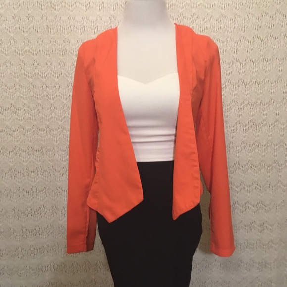 Orange Blazer with cutout back details - Picture 2 of 6